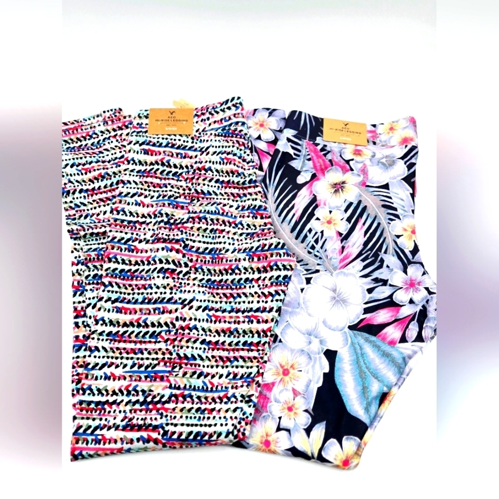 AMERICAN EAGLE NWT 2 Pair Leggings High Rise Sz XS
